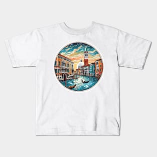 Vintage Retro Sticker - Venice Italy Serenity Kids T-Shirt